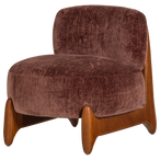 Runi fauteuil hout/velvet paars/bruin [fsc]