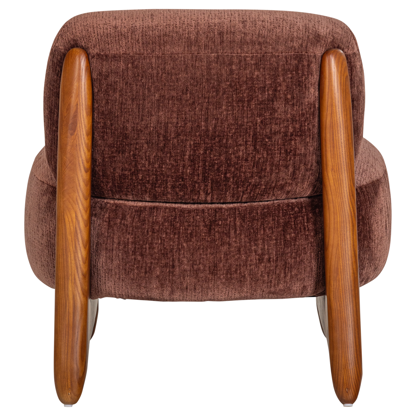 Runi fauteuil hout/velvet paars/bruin [fsc]