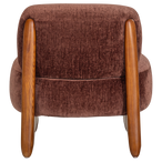 Runi fauteuil hout/velvet paars/bruin [fsc]