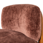 Runi fauteuil hout/velvet paars/bruin [fsc]