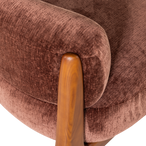 Runi fauteuil hout/velvet paars/bruin [fsc]