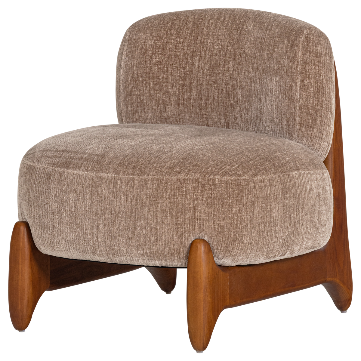Runi fauteuil hout/velvet zand [fsc]