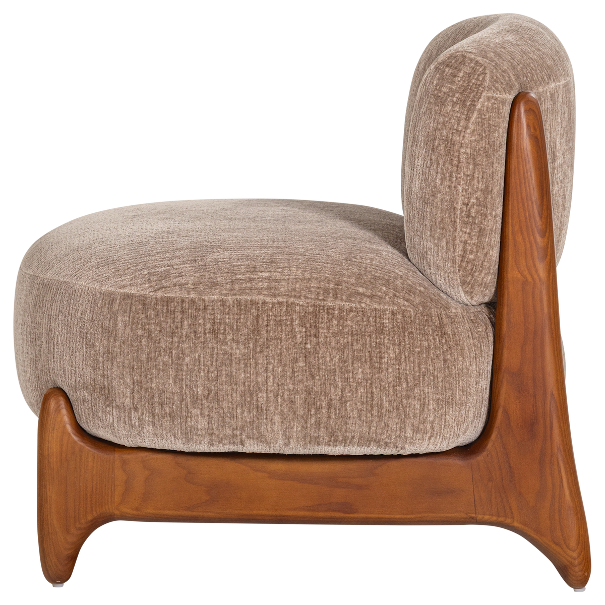 Runi fauteuil hout/velvet zand [fsc]