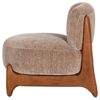 Runi fauteuil hout/velvet zand [fsc]