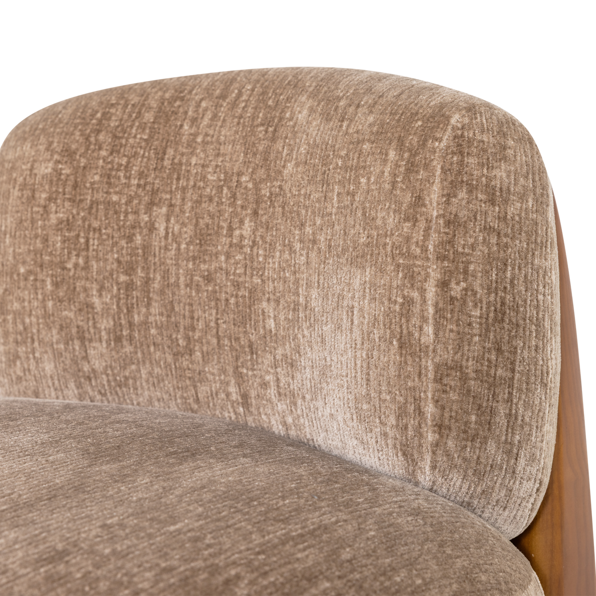 Runi fauteuil hout/velvet zand [fsc]