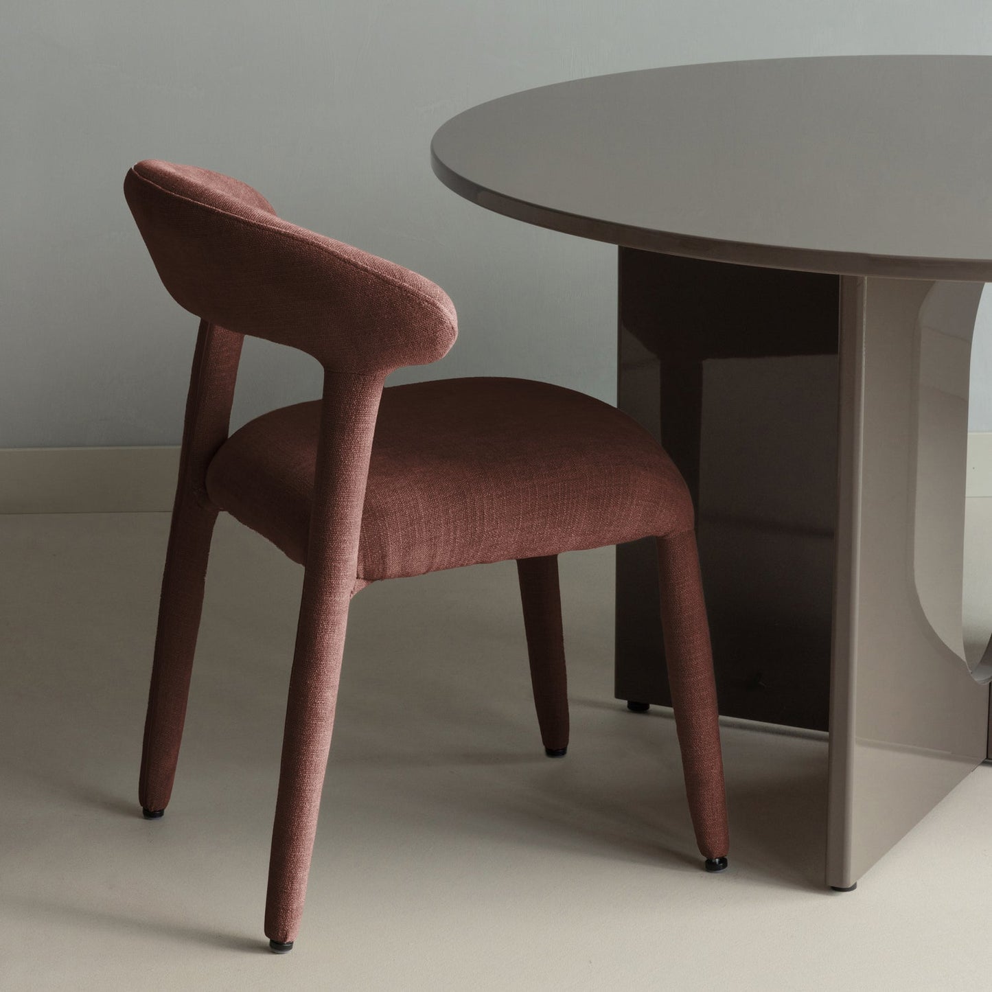 Sile eetkamerstoel linnenlook bordeauxrood