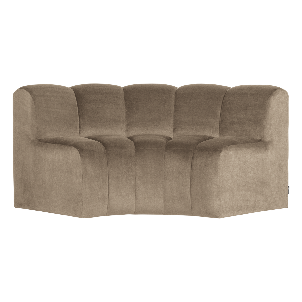 Mojo eetbank halfronde hoek rugleuning velvet khaki [fsc]