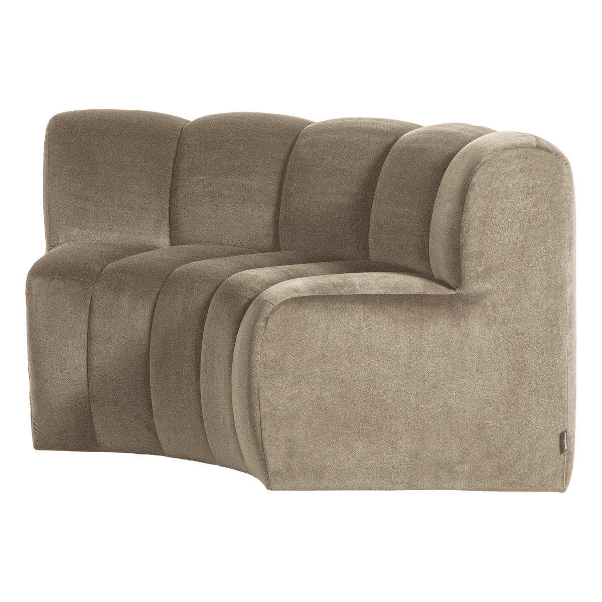 Mojo eetbank halfronde hoek rugleuning velvet khaki [fsc]