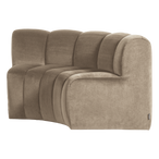 Mojo eetbank halfronde hoek rugleuning velvet khaki [fsc]
