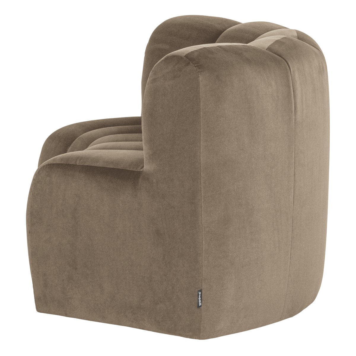 Mojo eetbank halfronde hoek rugleuning velvet khaki [fsc]