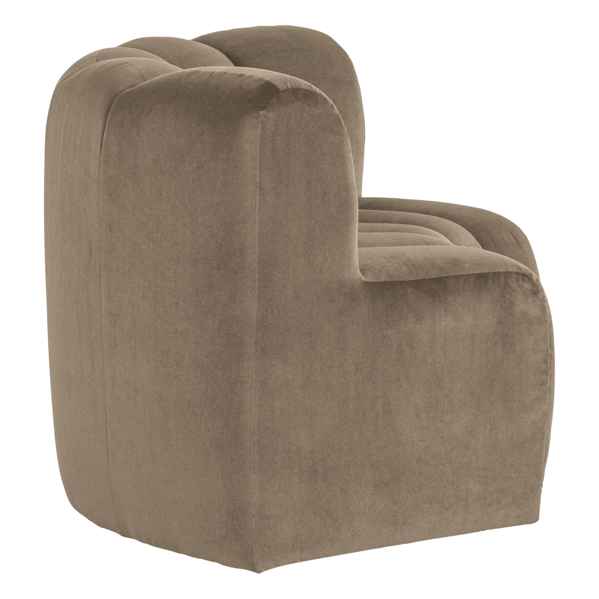 Mojo eetbank halfronde hoek rugleuning velvet khaki [fsc]