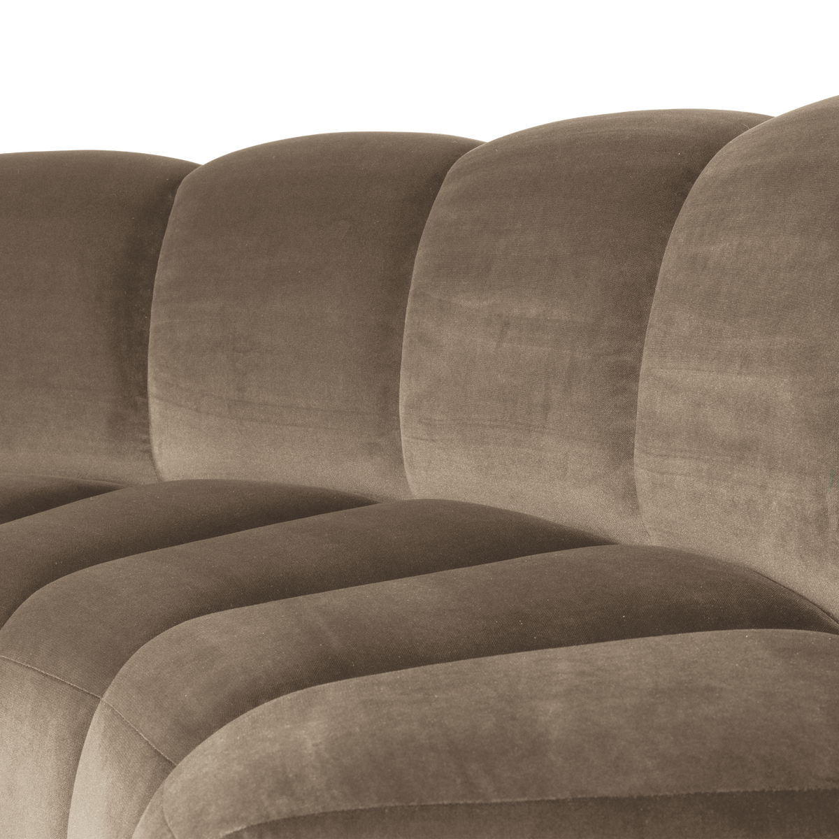 Mojo eetbank halfronde hoek rugleuning velvet khaki [fsc]
