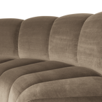 Mojo eetbank halfronde hoek rugleuning velvet khaki [fsc]