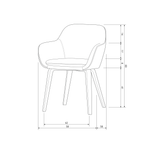 Base eetkamerstoel fluweel melange zand