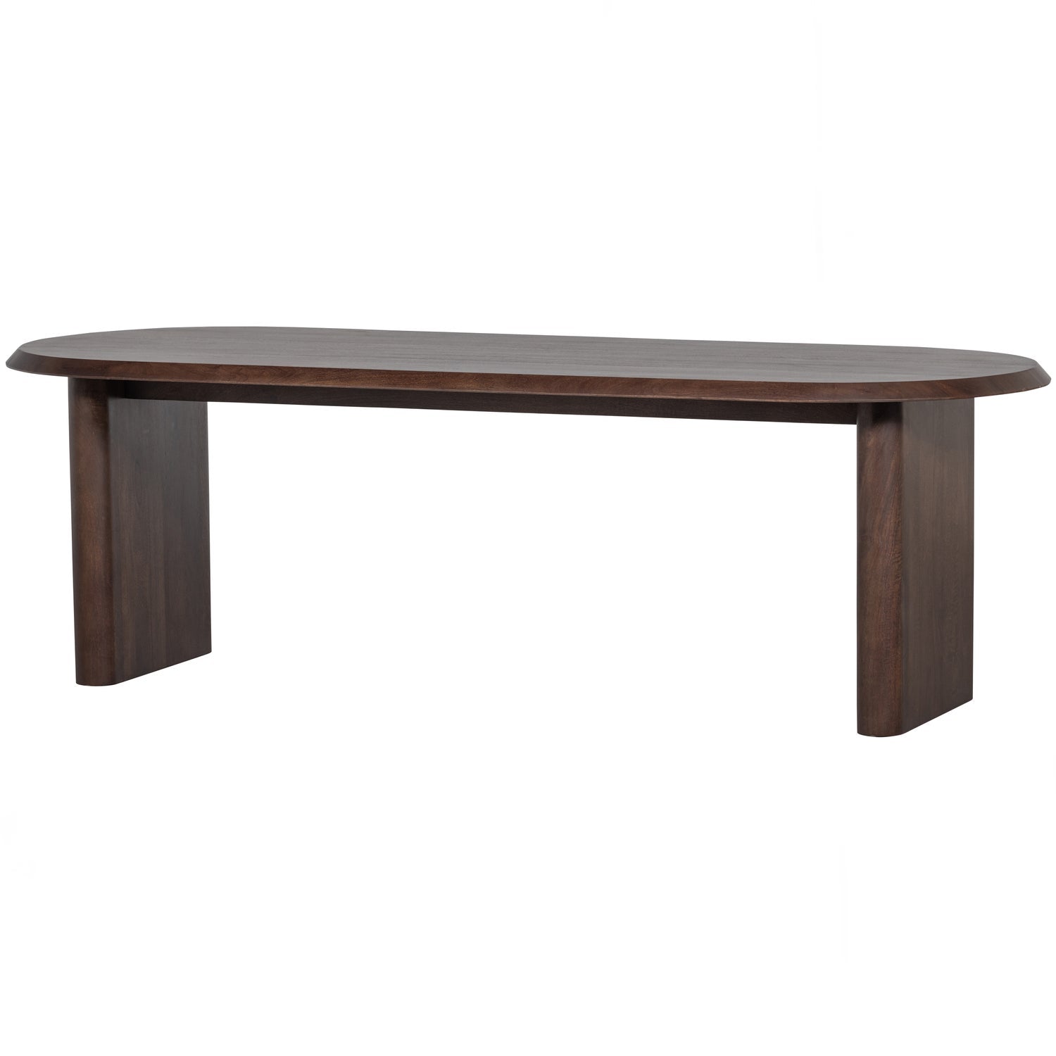 Ellips eetkamertafel mango hout walnoot 90x240cm
