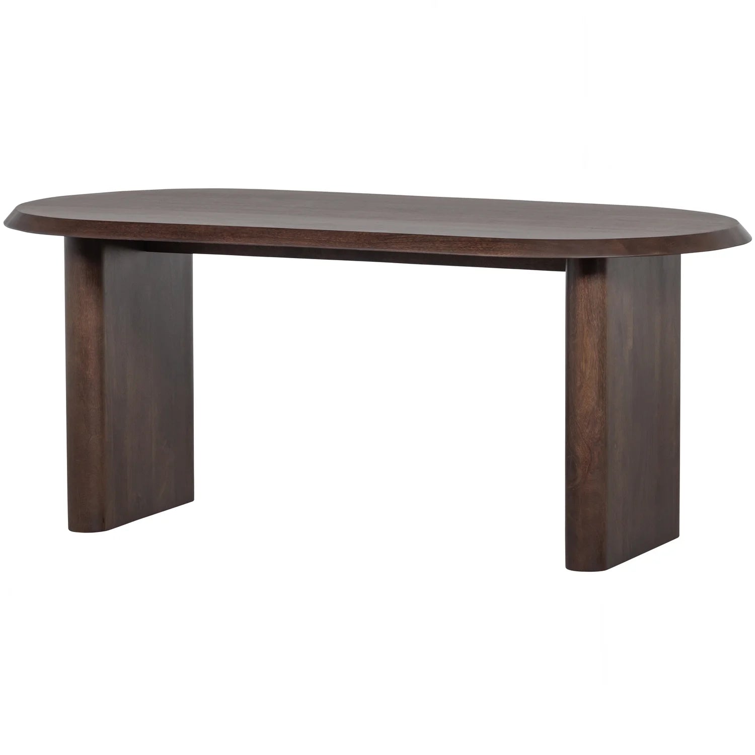 Ellips eetkamertafel mango hout walnoot 90x180cm