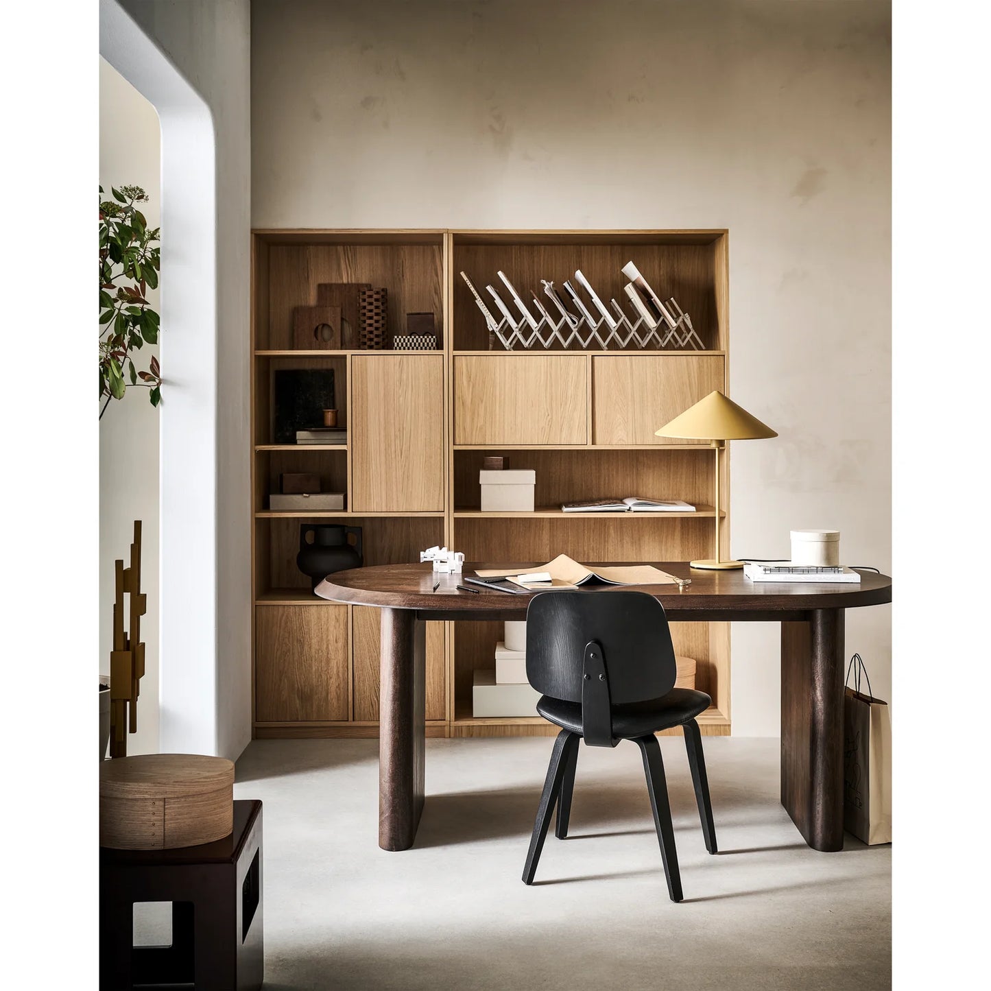 Ellips eetkamertafel mango hout walnoot 90x180cm