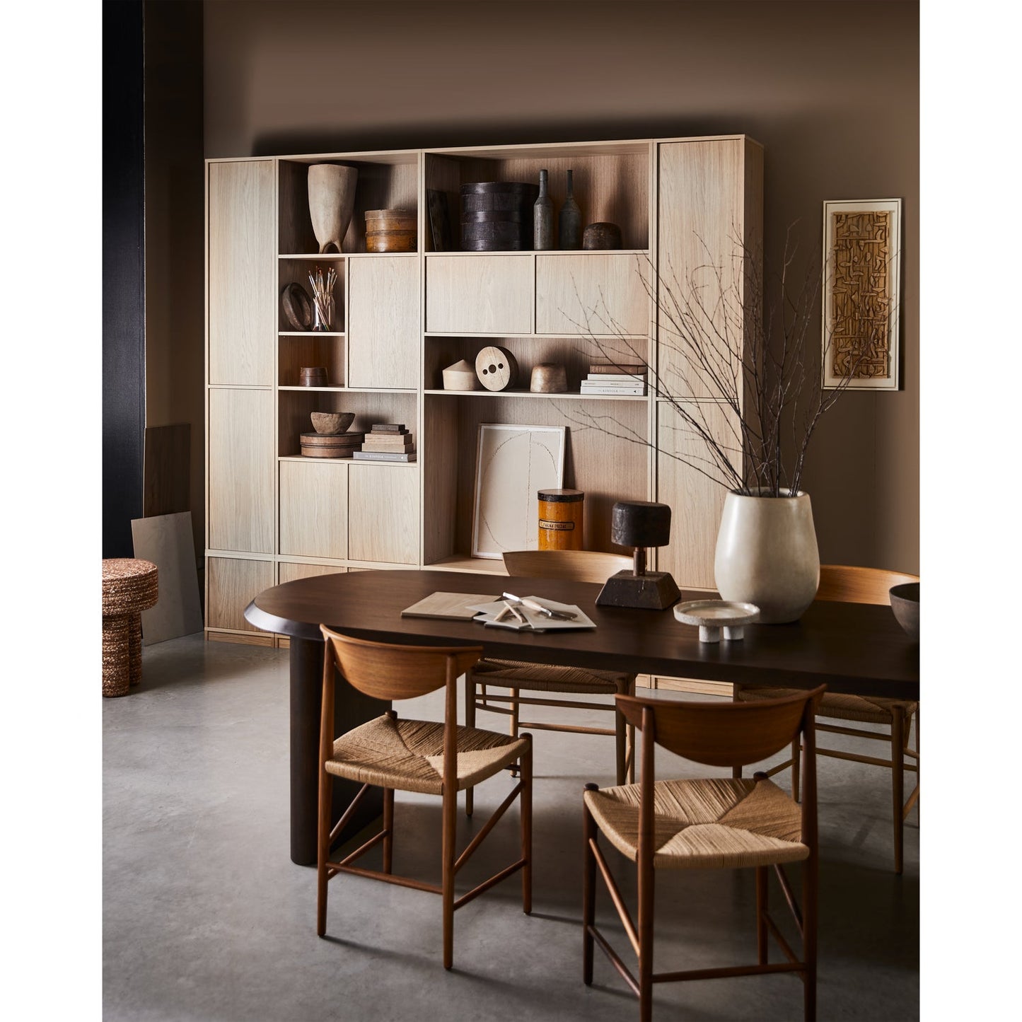 Ellips eetkamertafel mango hout walnoot 90x240cm