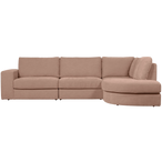 Family hoekbank ronding rechts roze