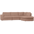 Family hoekbank ronding rechts roze