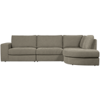 Family hoekbank ronding rechts warm grijs