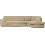 Family hoekbank ronding rechts zand