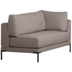 Couple eetbank hoekelement lange zijde links taupe