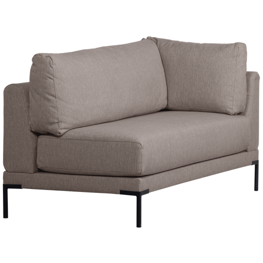 Couple eetbank hoekelement lange zijde links taupe