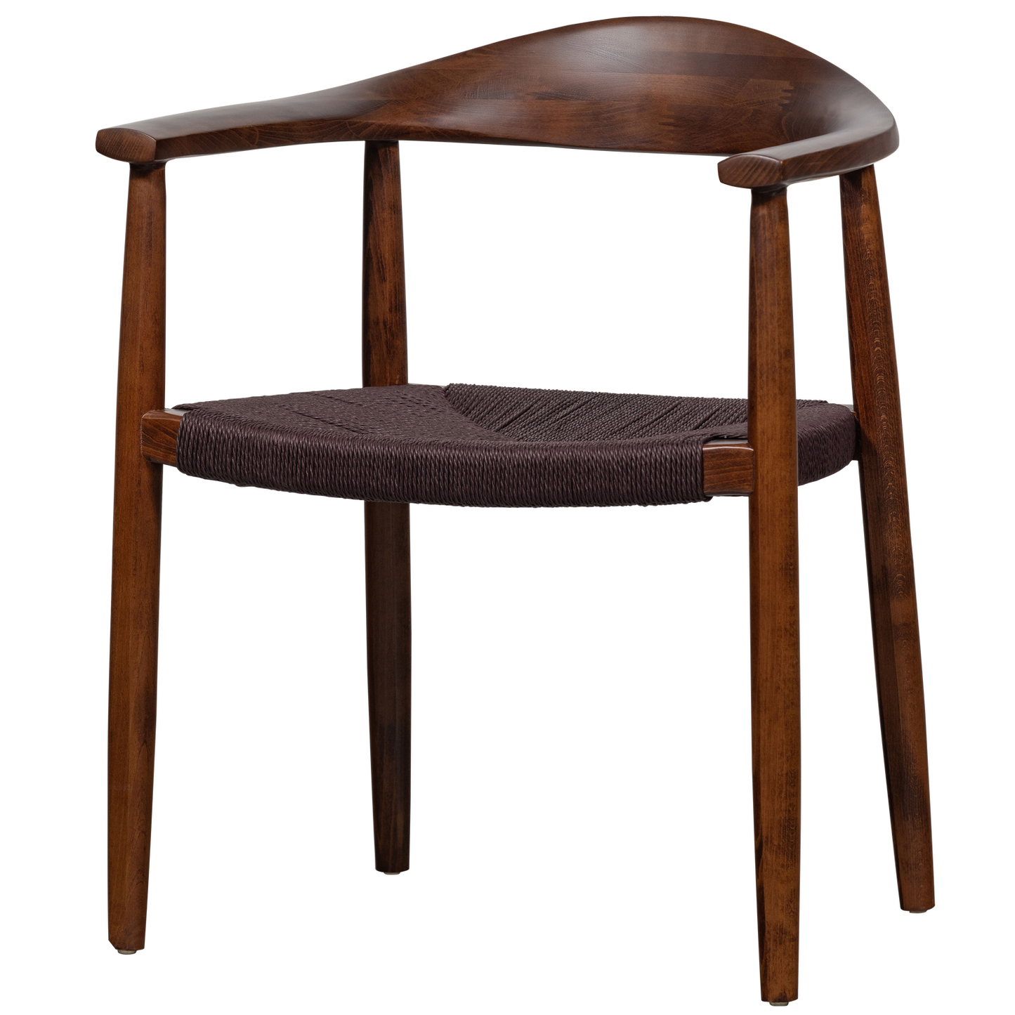 Embrace eetkamerstoel hout gevlochten zitting donkerbruin