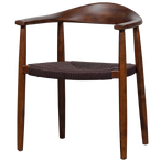 Embrace eetkamerstoel hout gevlochten zitting donkerbruin