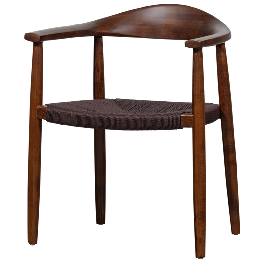 Embrace eetkamerstoel hout gevlochten zitting donkerbruin