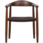 Embrace eetkamerstoel hout gevlochten zitting donkerbruin