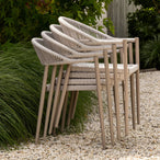 Yellow tuinstoel touw/aluminium lichtgrijs