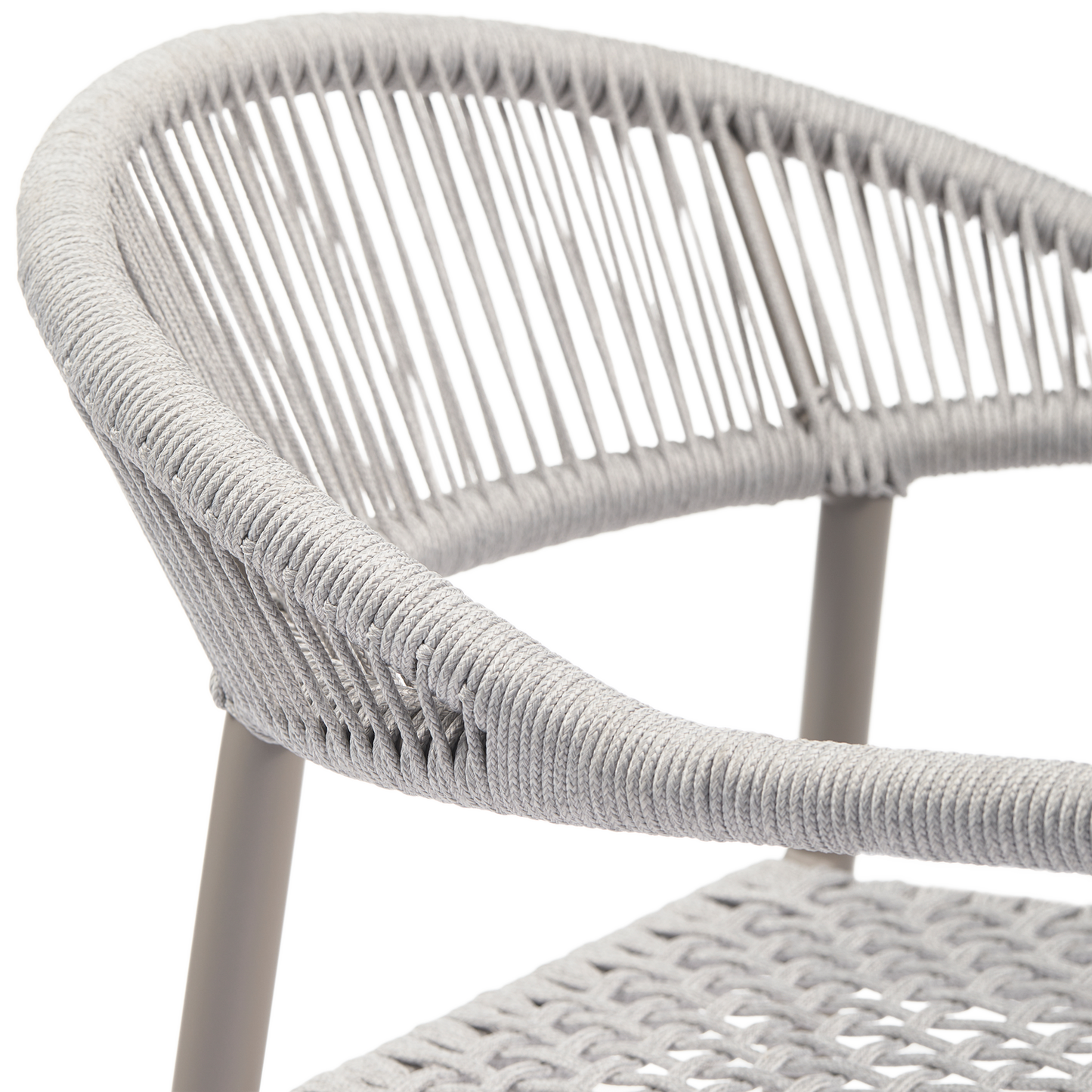 Yellow tuinstoel touw/aluminium lichtgrijs