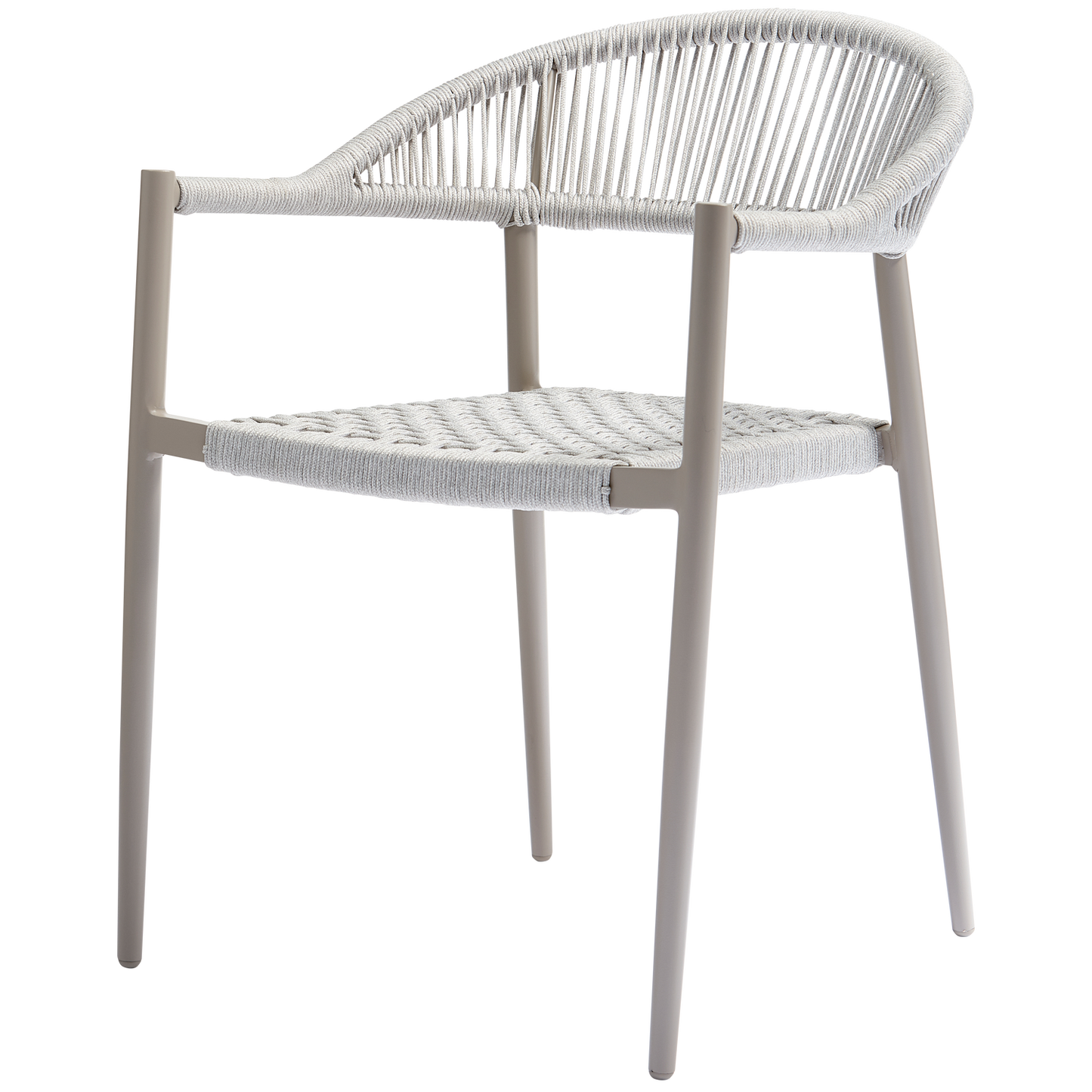 Yellow tuinstoel touw/aluminium lichtgrijs