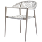 Yellow tuinstoel touw/aluminium lichtgrijs