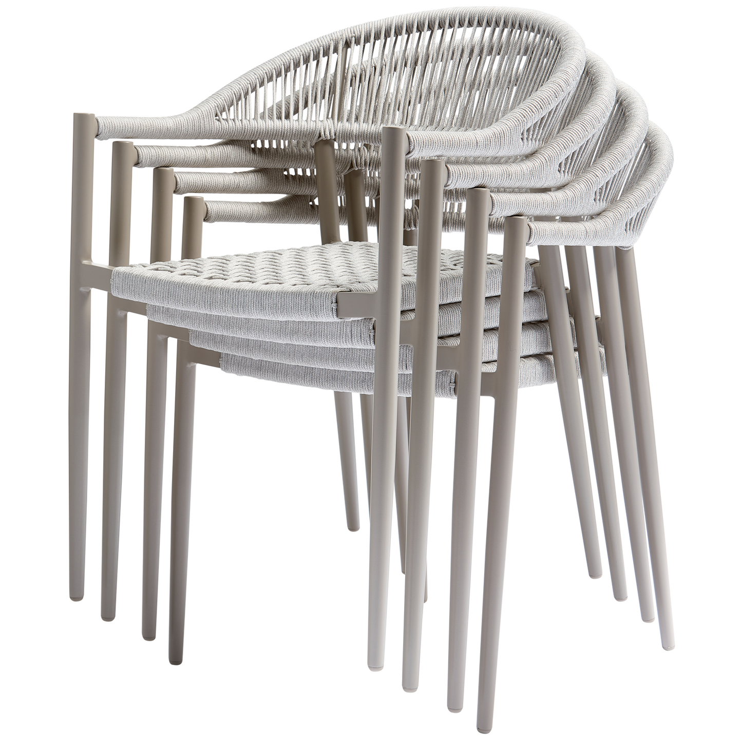 Yellow tuinstoel touw/aluminium lichtgrijs