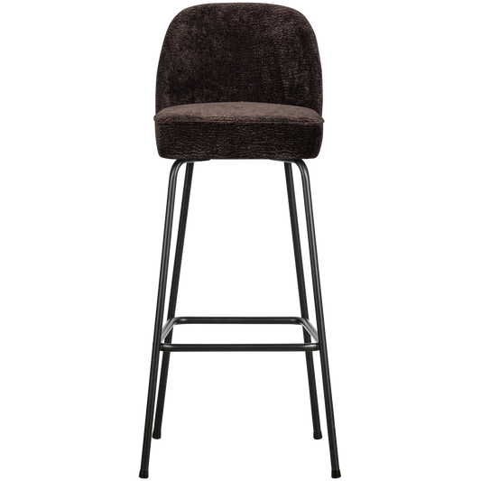 Vogue barstoel 80 cm 3d chenille donkerbruin