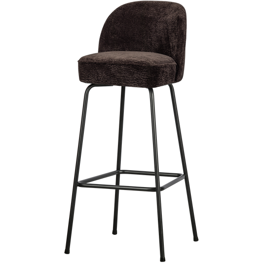 Vogue barstoel 80 cm 3d chenille donkerbruin