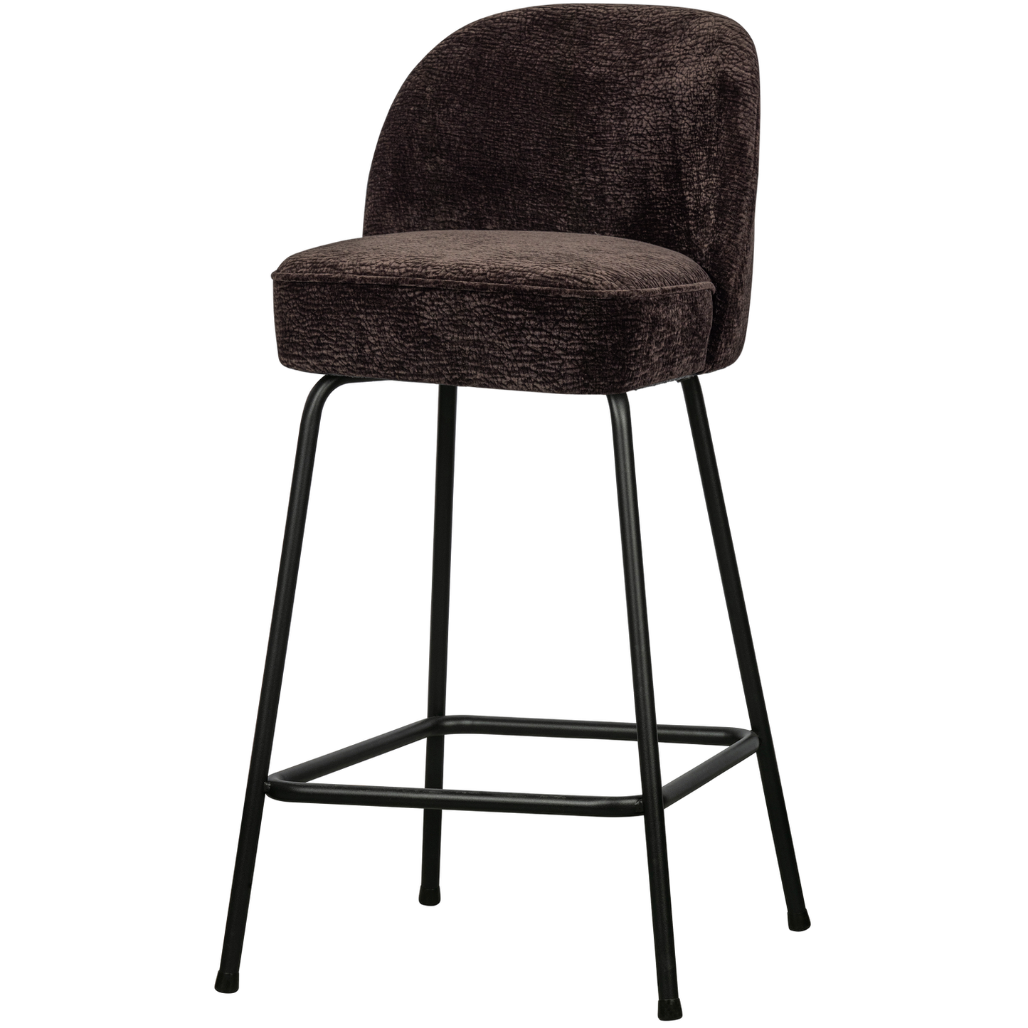 Vogue barstoel 65 cm 3d chenille donkerbruin