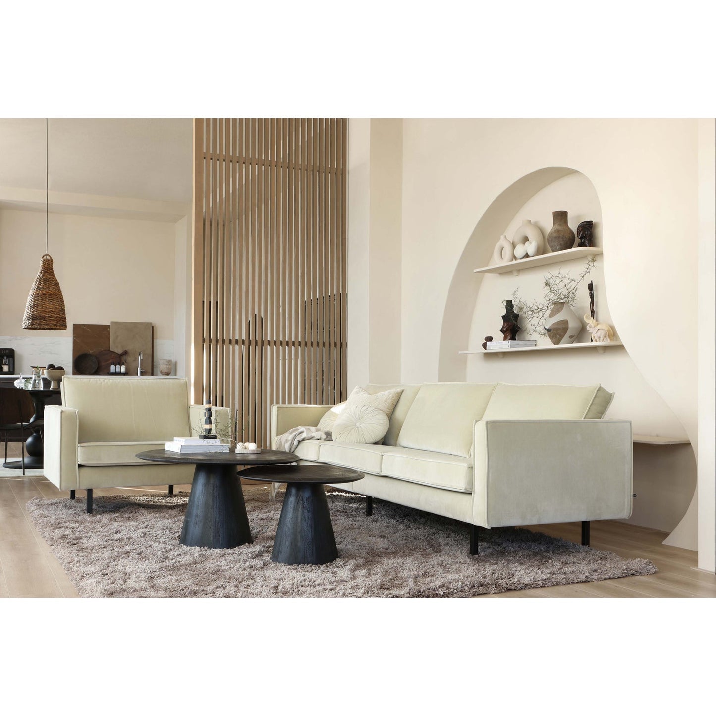 Posture salontafel mango hout zwart ø70 cm