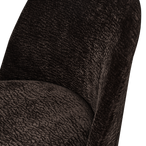 Vogue eetkamerstoel 3d chenille donkerbruin chrome poot