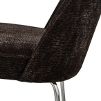 Vogue eetkamerstoel 3d chenille donkerbruin chrome poot