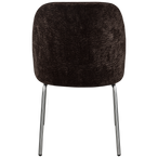 Vogue eetkamerstoel 3d chenille donkerbruin chrome poot