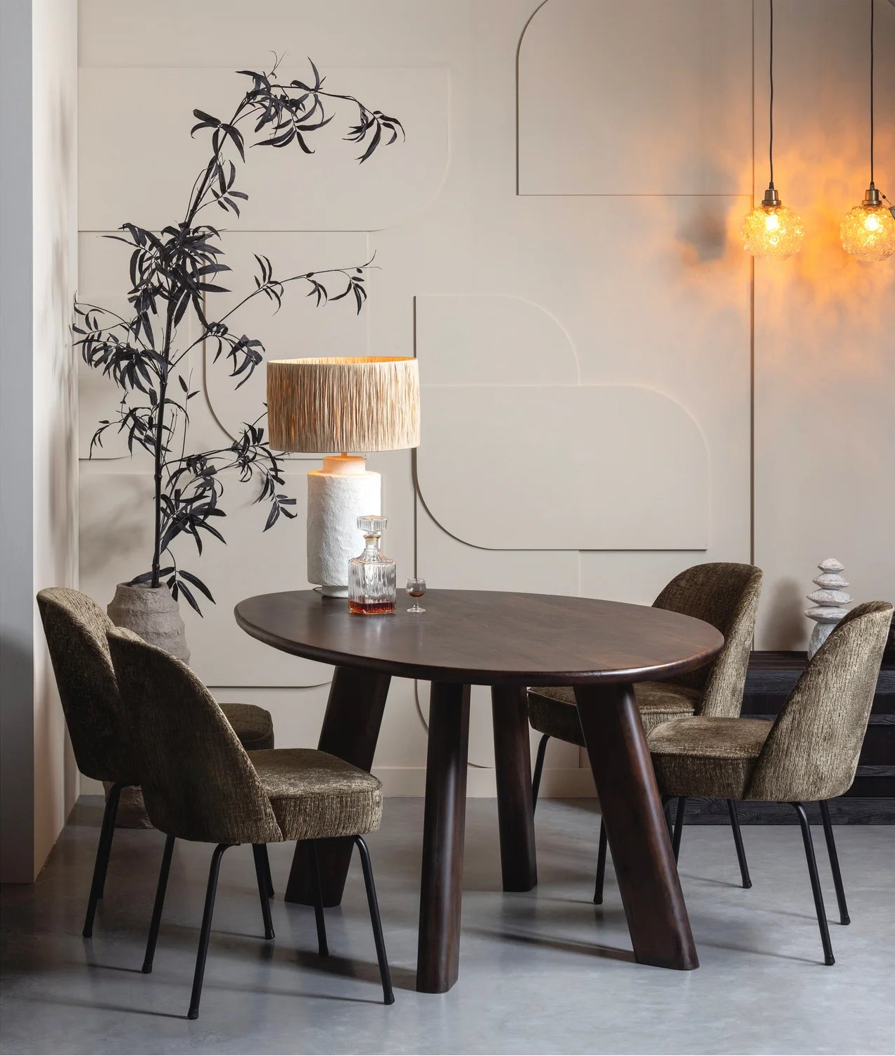 Vogue eetkamerstoel structure velvet bonsai