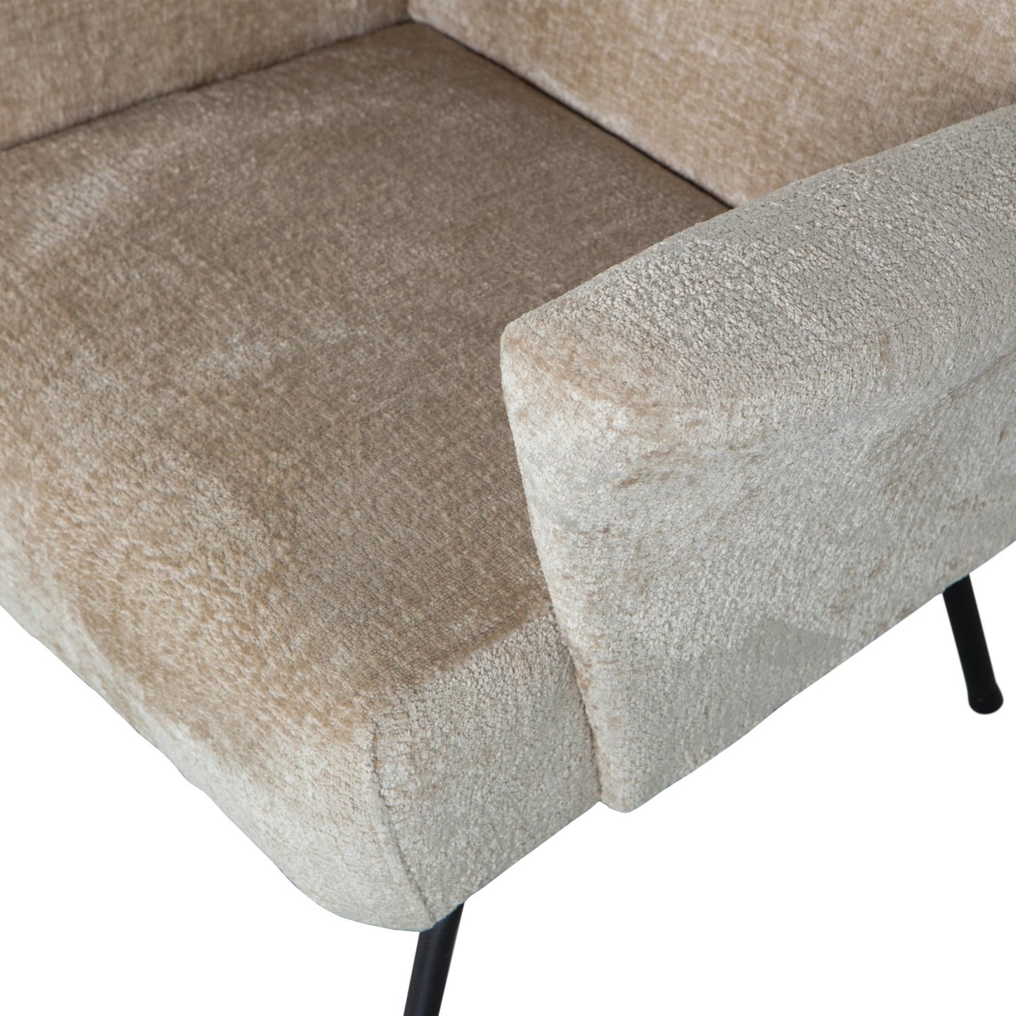 Muse fauteuil grof geweven stof naturel