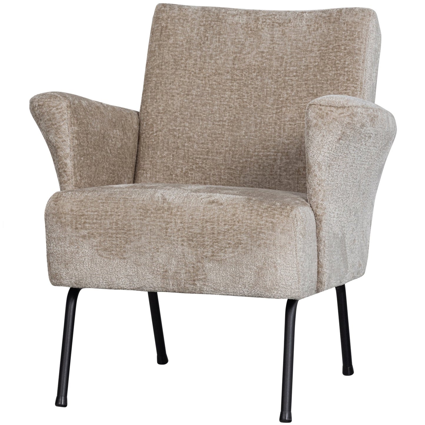 Muse fauteuil grof geweven stof naturel