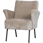 Muse fauteuil grof geweven stof naturel