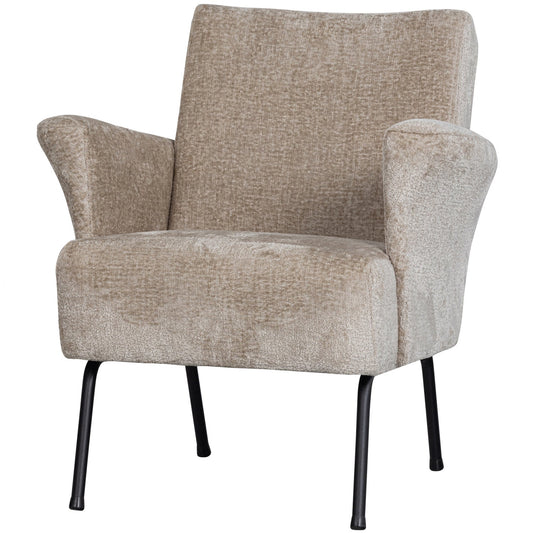 Muse fauteuil grof geweven stof naturel