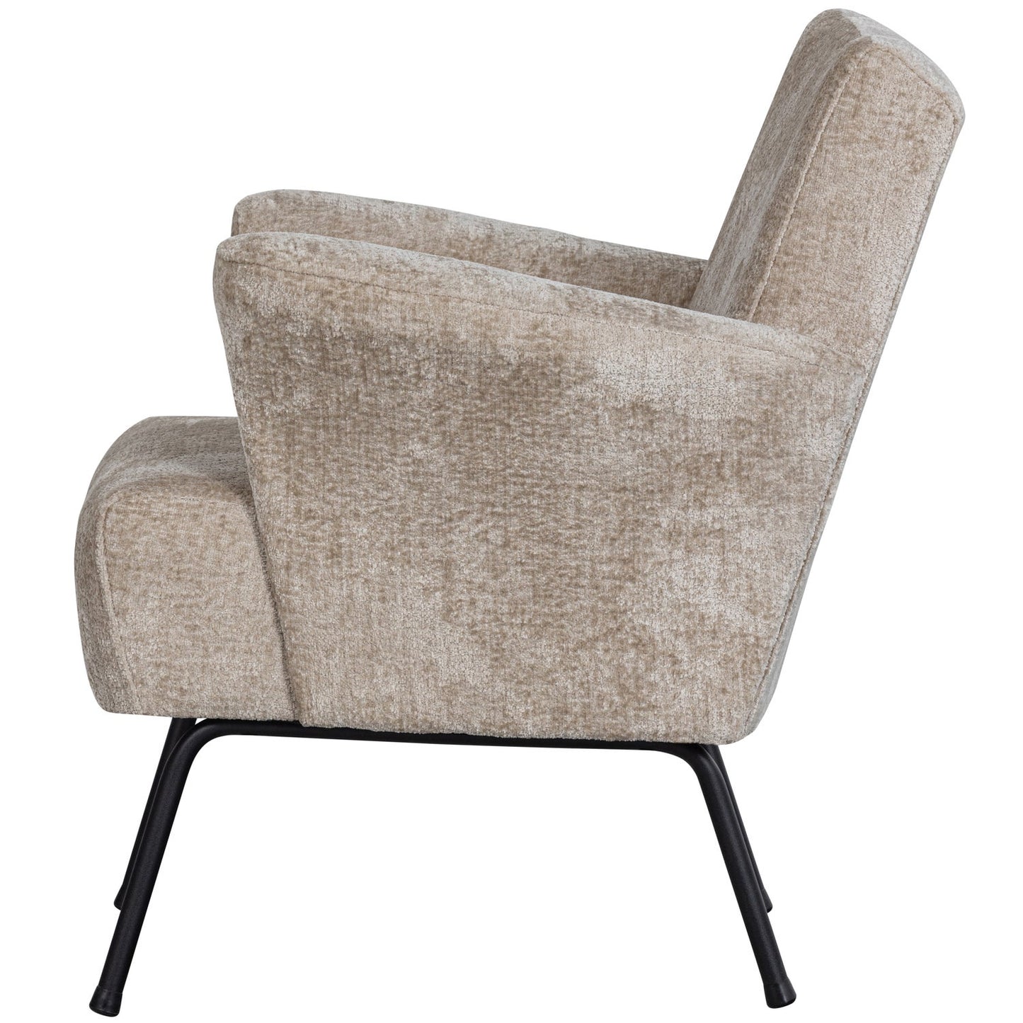 Muse fauteuil grof geweven stof naturel